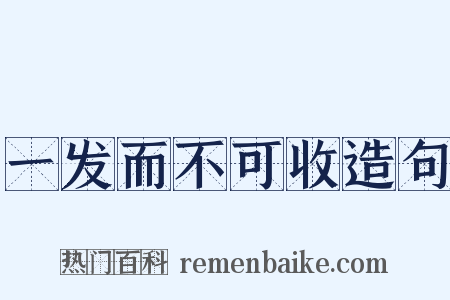 一发而不可收造句是什么意思的图片